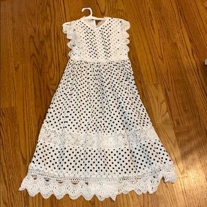 Girls polka dotted black and white dress